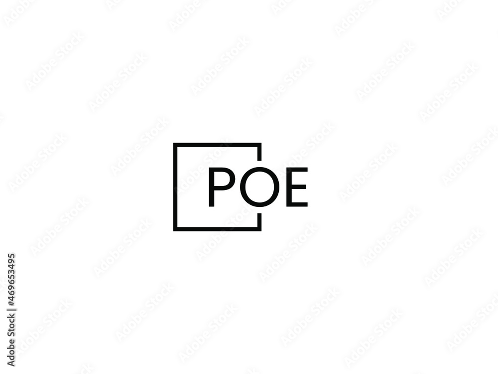 Obraz premium POE letter initial logo design vector illustration