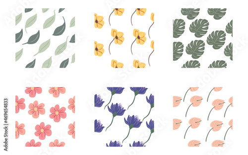 Pattern doodle flower with six model  © asolah