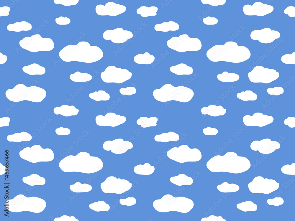 Cute Clouds Pattern - Endless Vector Background Cute Clouds Pattern - Endless Vector Background
