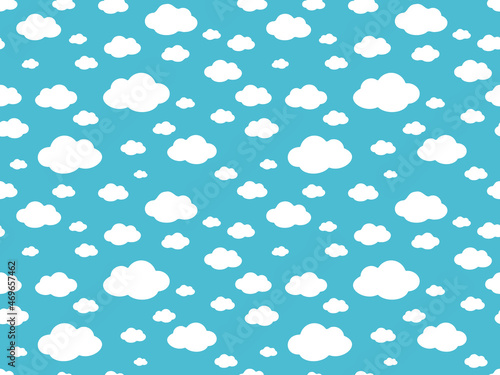 Cute Clouds Pattern - Endless Vector Background