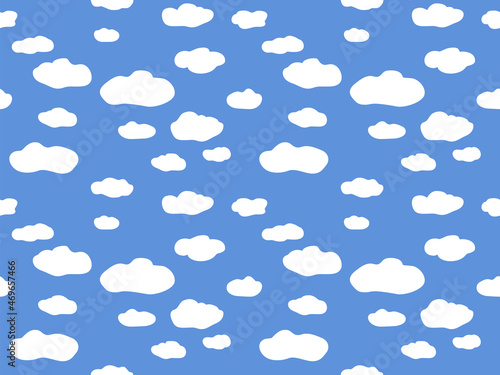 Cute Clouds Pattern - Endless Vector Background