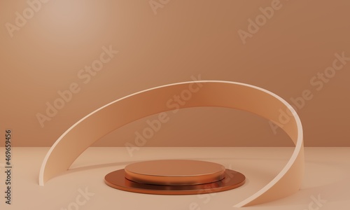 3D render podium stage Abstract geometric shape empty podium background for product presentation.