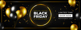 Black Friday 2021 banner with balloons 