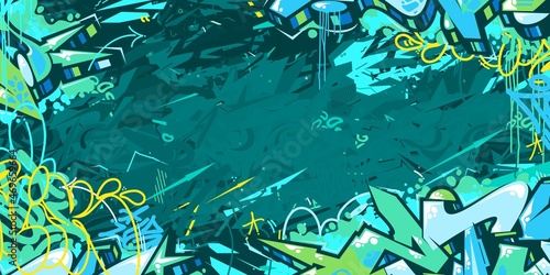 Colorful Abstract Hip Hop Street Art Graffiti Style Urban Calligraphy Vector Illustration Background Art