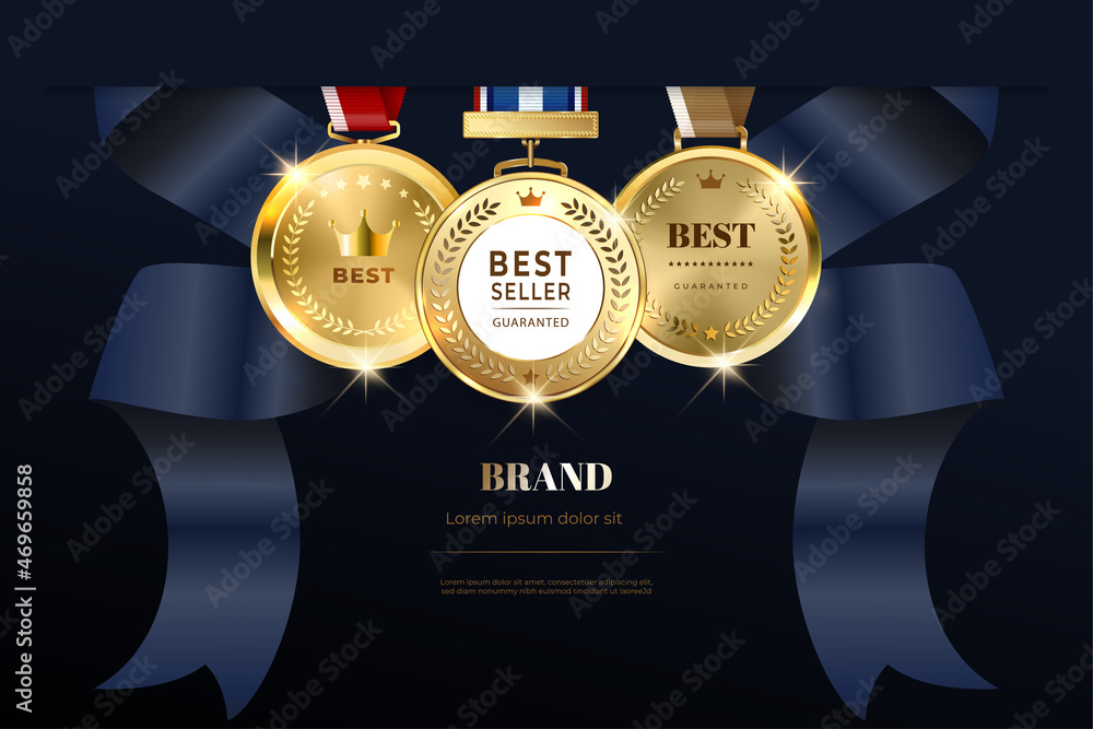 Winner award champion realistic golden trophy and crown template Stock ...