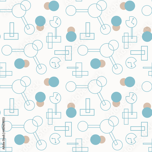 Abstract seamless pattern of geometric shapes. Modern organic print for textiles, fabric, wrapping paper, wallpaper, web, etc