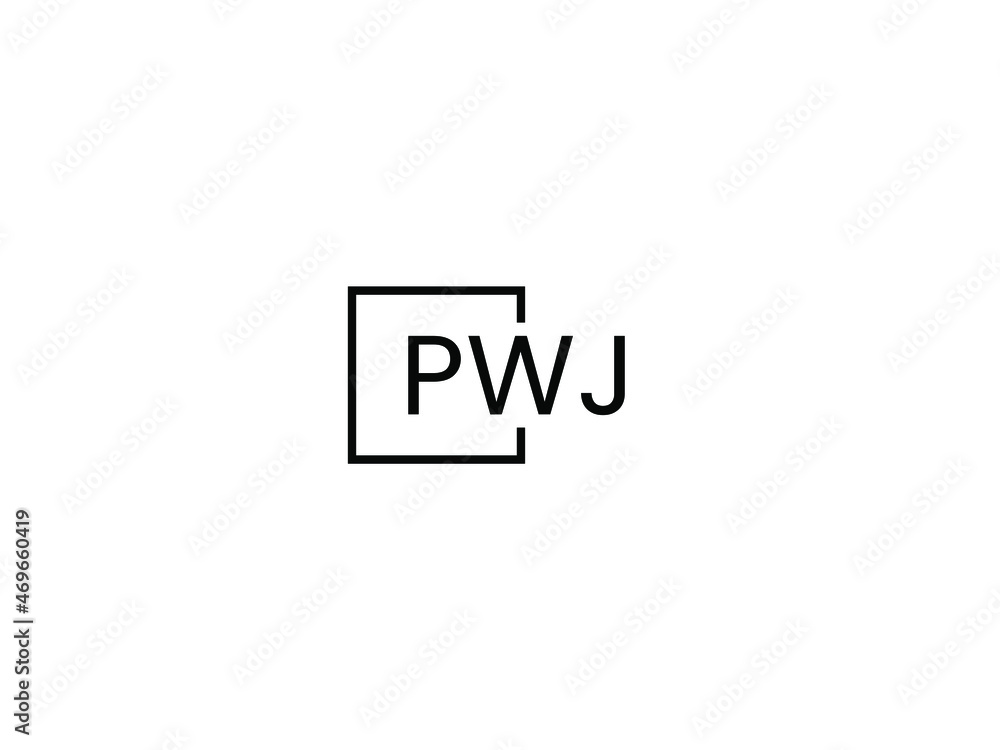 PWJ letter initial logo design vector illustration PWJ letter initial logo design vector illustration