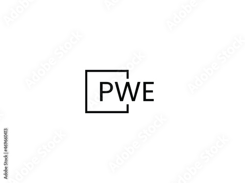 PWE letter initial logo design vector illustration