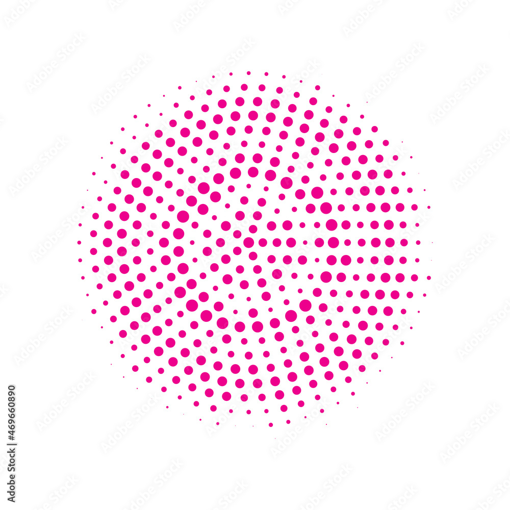 Pink Halftone Shape. Texture Dots. Abstract Retro. Round Grunge. Design Set. Effect Illustration. Graphic Grunge. Dot Backdrop. Gradient Dots.