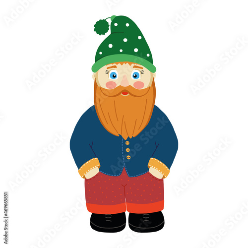 vector garden gnome, good dwarf, garden figurine