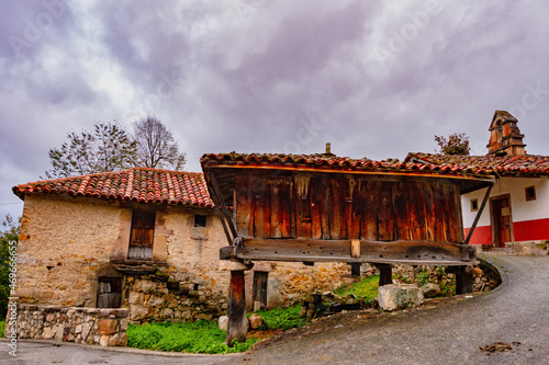 Horreo in the Village of Bustariega in Asturias - Spain. photo