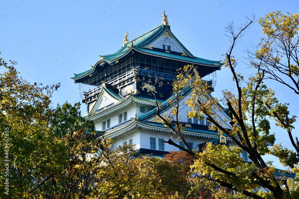 紅葉の大阪城 紅葉の大阪城