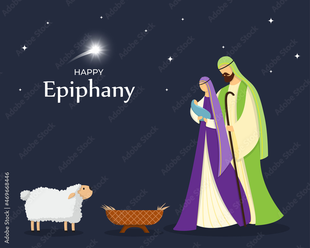 Vector illustration of Epiphany, Christian festival, three wise men Vector illustration of Epiphany, Christian festival, three wise men