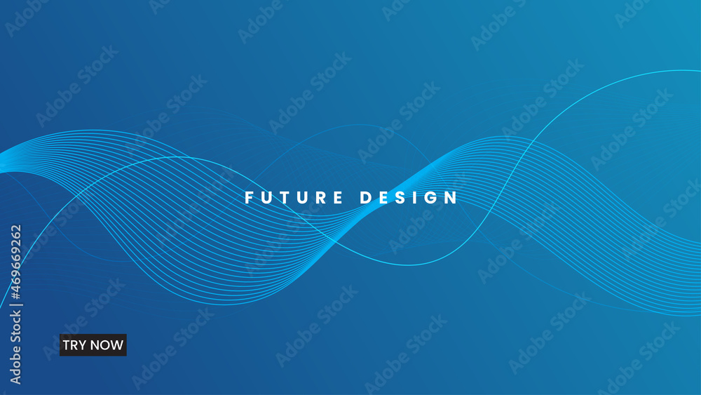 Abstract blue wavy line background. Vector illustration for modern technology concepts, digital elements banner and website Abstract blue wavy line background. Vector illustration for modern technology concepts, digital elements banner and website