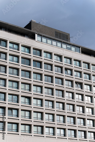 A photo of a modern apartment building within the city of Newcastle upon Tyne, England