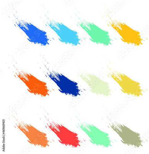 Color palette. Paint brushes. Paint strokes. A palette of oil paints. Palette of watercolor paints. Design addition. Ornaments