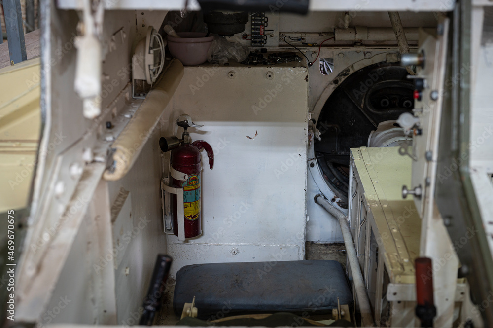 Detail of the interior of a T-26 War Tank