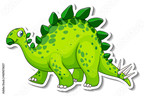 Stegosaurus dinosaur cartoon character sticker