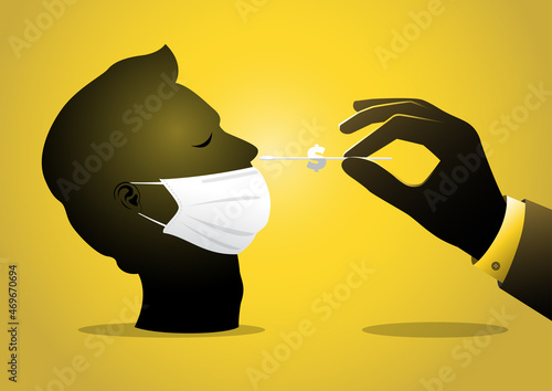 Diagnosis of corona virus. Nasal swab test