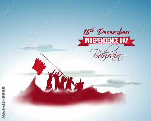 Vector illustration of happy Bahrain independence day