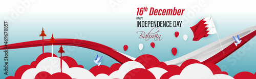 Vector illustration of happy Bahrain independence day
