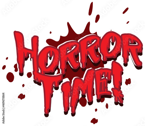 Dripping blood style with word Horror Time logo