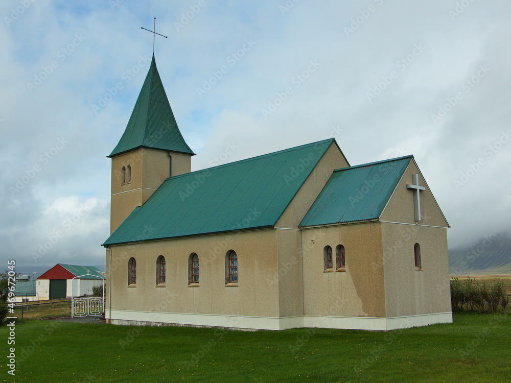 Church Faskrudarbakkakirkja, Eyjar og Miklaholt, district Vesturland, Snaefellsnes Peninsula, Iceland, Europe
