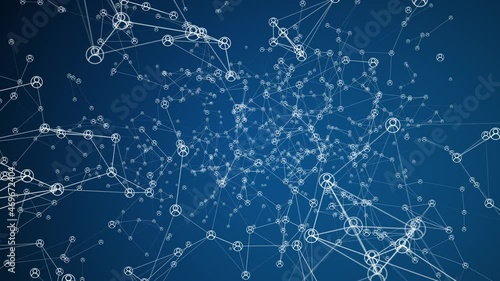 Social Media Networks Cloud Data Network Technology Global People Connection Virtual Internet Seamless Animation 4K Resolution