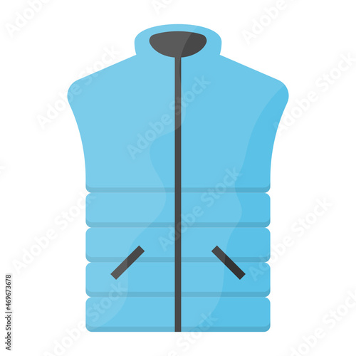 Sleeveless Mens Zipper with Pockets Concept Vector Color Icon Design, Winter Season activities Symbol, Coldest Weather Sign, Snow and frost Stock Illustration