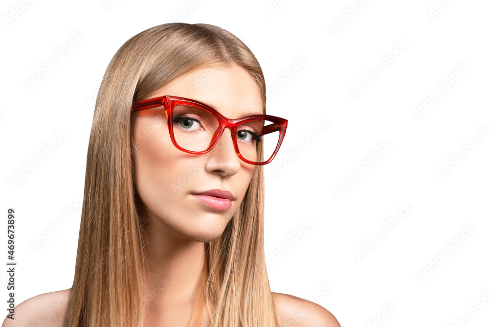 Beauty woman attractive portrait in red googles. Beauty woman attractive portrait in red googles.
