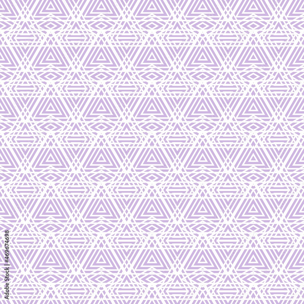 Purple and white triangle seamless ethnic pattern background. Vector illustration.