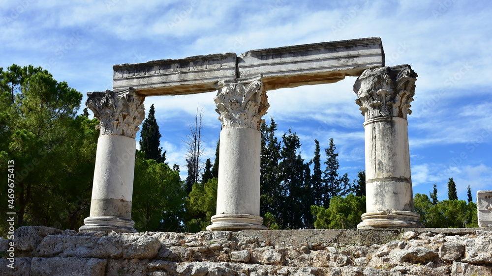ruins of Octavia temple in Ancient Corinth, Greece