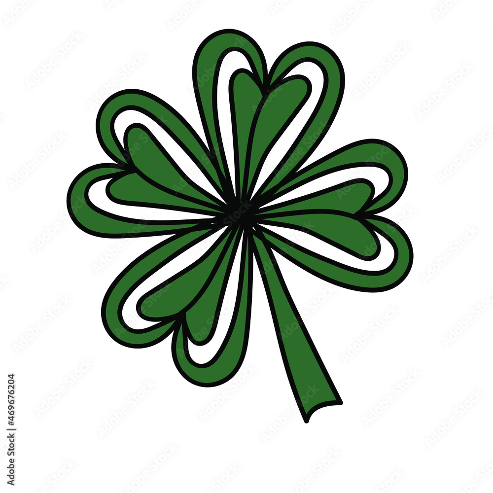 Clover. Happy St. Patricks Day hand-drawn decorations. Vector illustration in doodle style. Clover. Happy St. Patricks Day hand-drawn decorations. Vector illustration in doodle style.