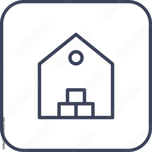 Warehouse  Line Round Corner Vector Icon Design