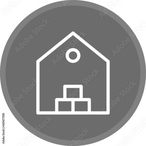  Warehouse  Line Circle Grey Vector Icon Design