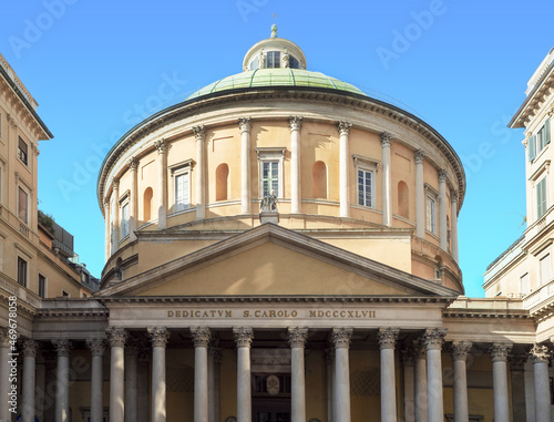Basilica of San Carlo al Corso, a neoclassical Christian temple dedicated to San Carlo Borromeo, Milan, Italy. © gpriccardi