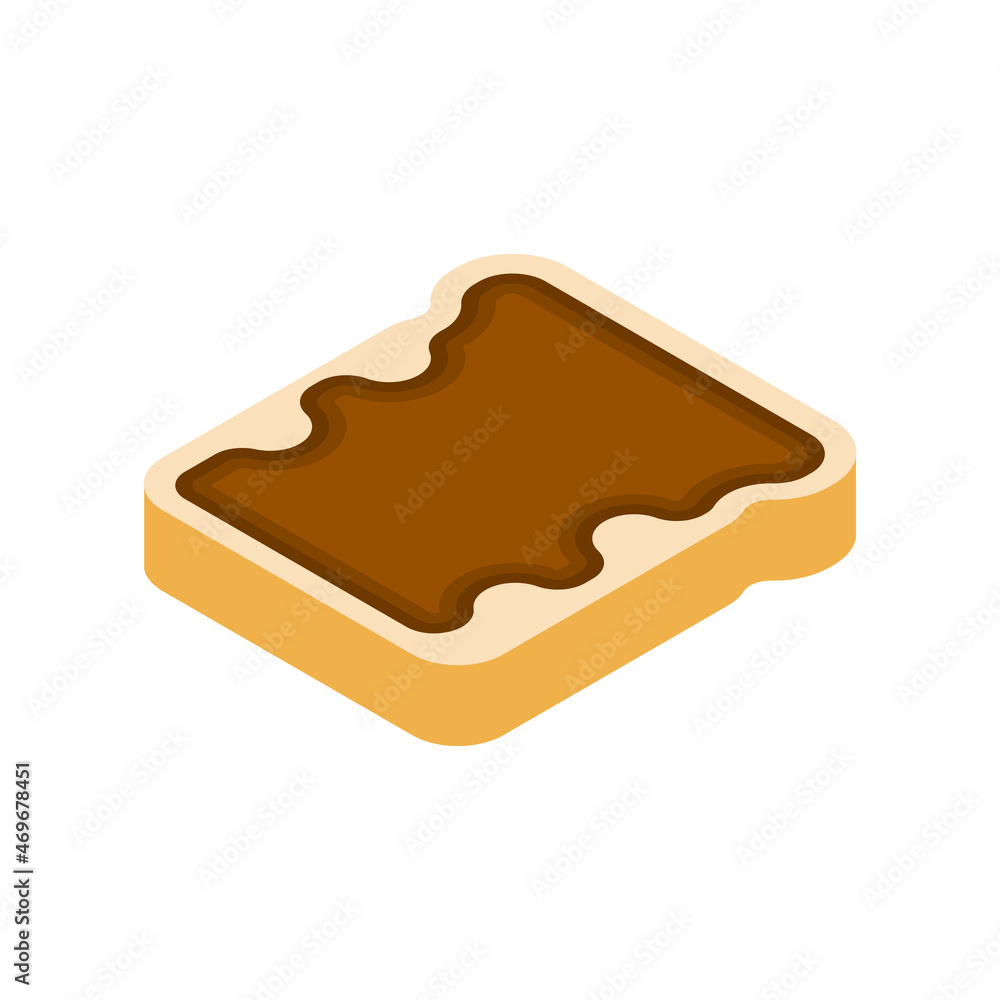 Toast with chocolate spread isolated. piece of bread with chocolate Toast with chocolate spread isolated. piece of bread with chocolate