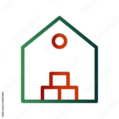 Warehouse Line Gradient Vector Icon Design