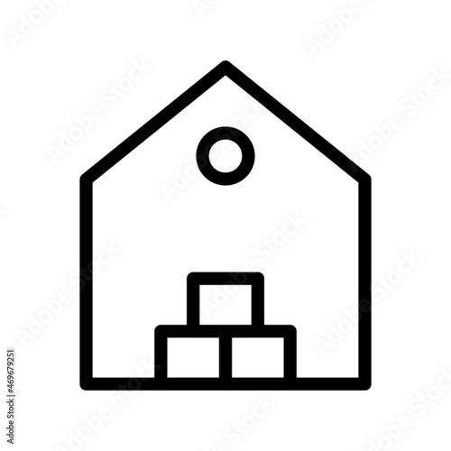 Warehouse Line Vector Icon Design