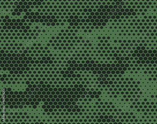 Camouflage seamless pattern modern. Military texture  hexagonal elements. Print on fabric and clothes. Vector illustration
