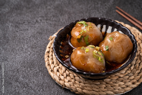 Bawan (Ba wan), Taiwanese meatball delicious street food. photo