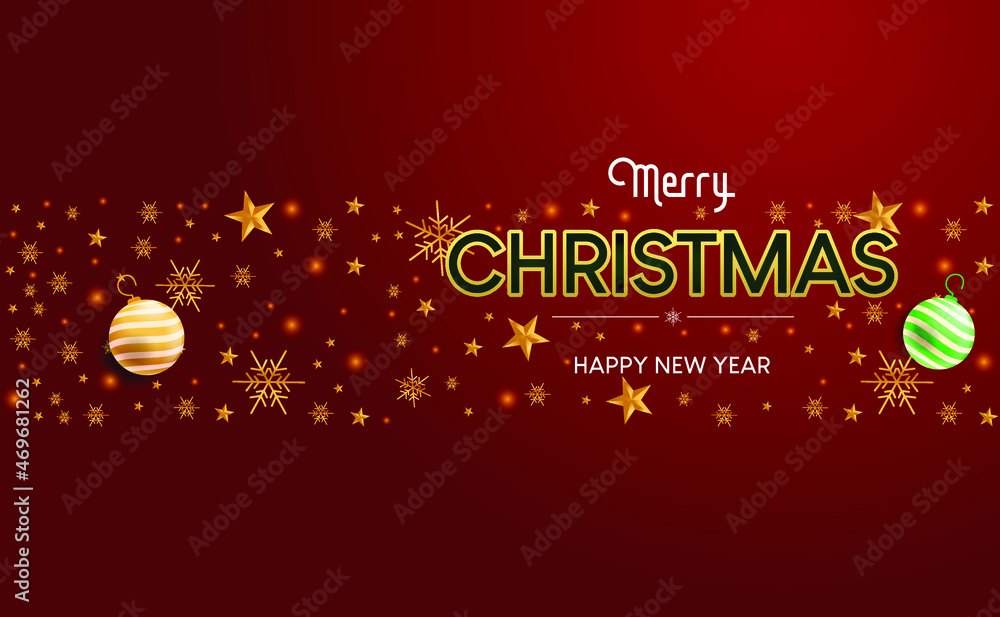 Naklejka premium Merry christmas and Happy new year wallpaper design.