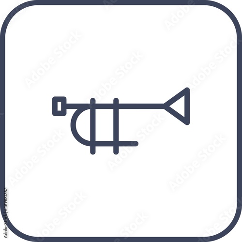 Trumpet Line Round Circle Vector Icon Design.