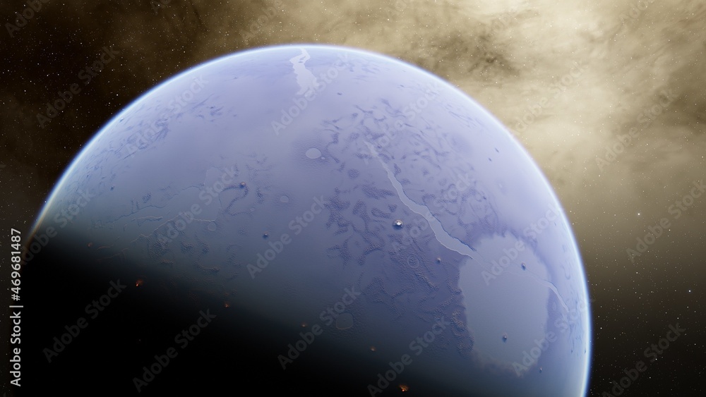 Fototapeta premium Planets and galaxy, science fiction wallpaper 3d illustration