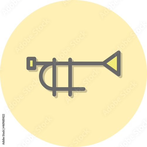 Trumpet Line Filled Circle Vector Icon Design