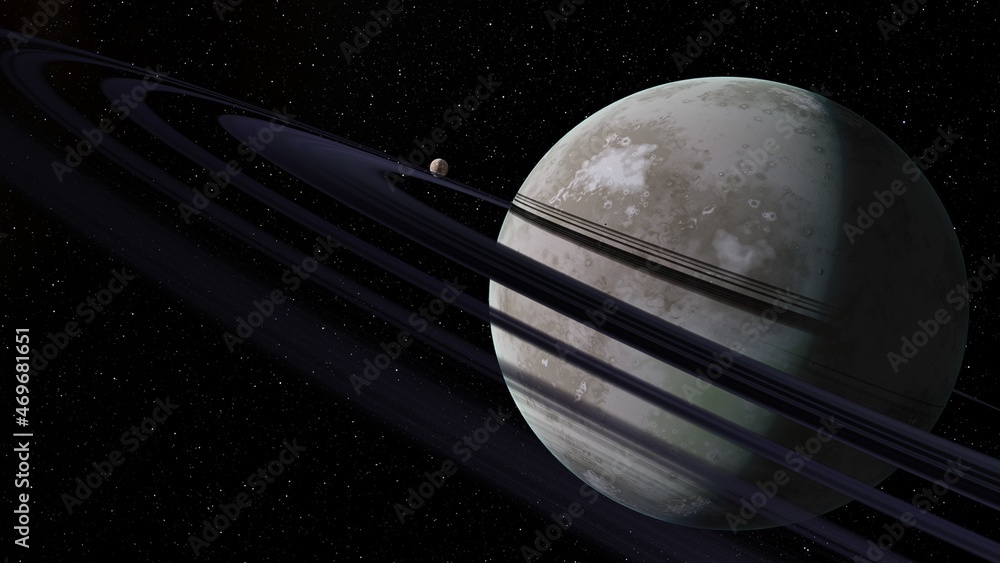 Obraz premium Planets and galaxy, science fiction wallpaper 3d illustration