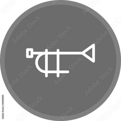 Trumpet Line Circle Grey Vector Icon Design