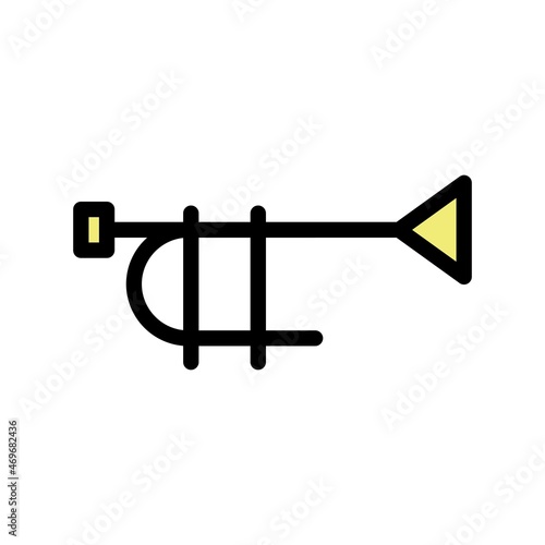 Trumpet Line Filled Vector Icon Design