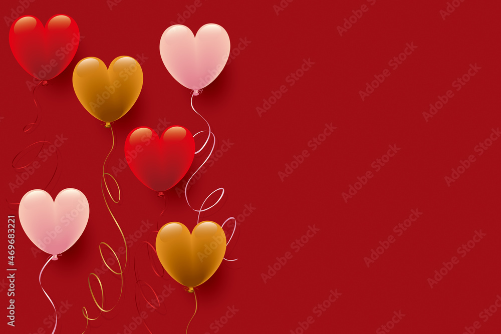 くすみカラーのハート形風船イラスト背景 Stock Vector Adobe Stock