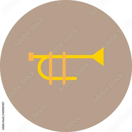 Trumpet Flat Circle Vector Icon Design